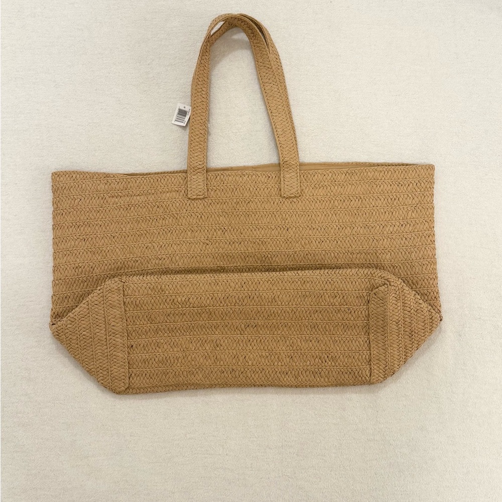 Oversized Straw Tote Bag with Sunshine Embroidery - Picture 2 of 8